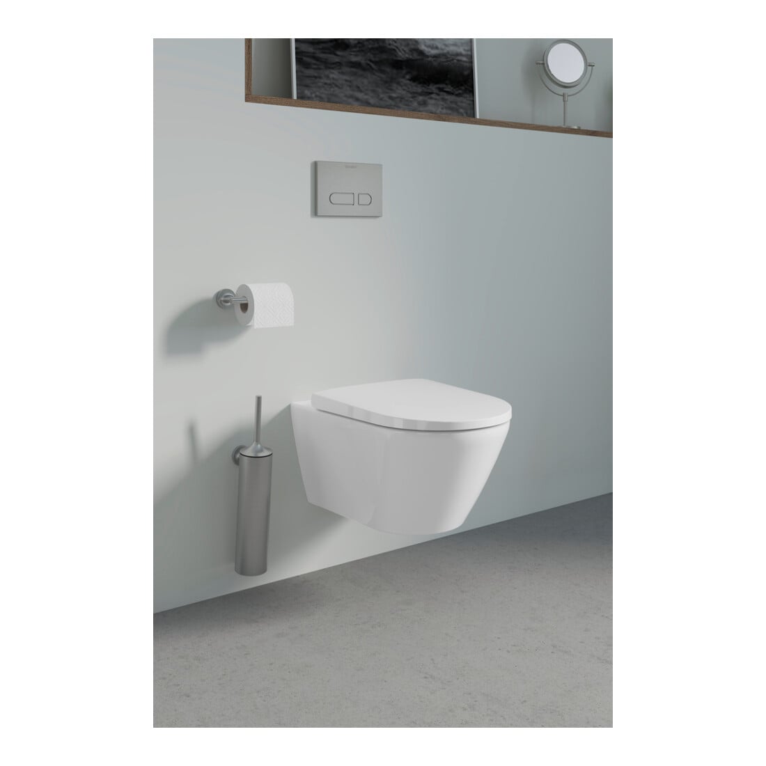 Duravit Porte-papier Starck T 15,2x7,6 cm, latéral, acier inoxydable brossé