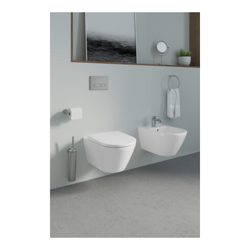 Duravit Porte-papier Starck T 15,2x7,6 cm, latéral, acier inoxydable brossé