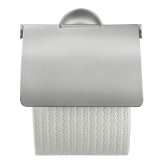 Duravit Porte-papier toilette Starck T 12,5x8,3 cm, avec couvercle, acier inoxydable brossé