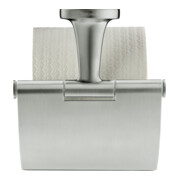 Duravit Porte-papier toilette Starck T 12,5x8,3 cm, avec couvercle, acier inoxydable brossé-4