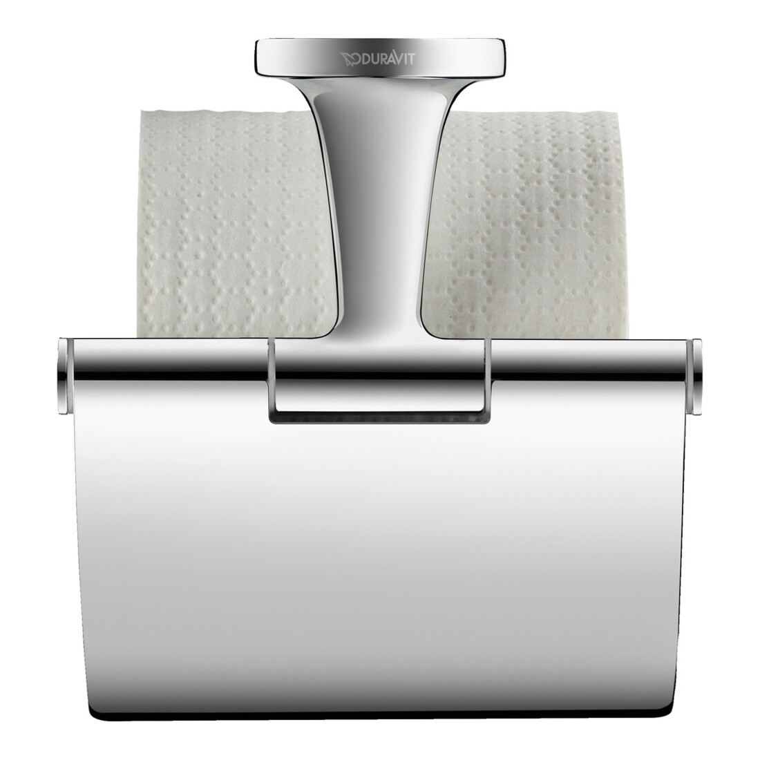 Duravit Porte-papier toilette Starck T 12,5x8,3 cm, avec couvercle, chrome