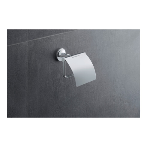 Duravit Porte-papier toilette Starck T 12,5x8,3 cm, avec couvercle, chrome