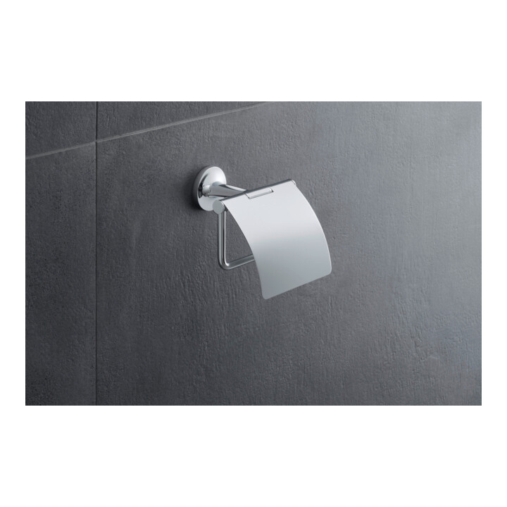 Duravit Porte-papier toilette Starck T 12,5x8,3 cm, avec couvercle, chrome