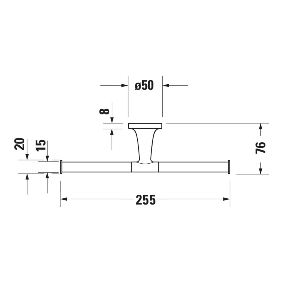 Duravit Porte-papier toilette Starck T 25,5x7,6 cm, double, acier inoxydable brossé