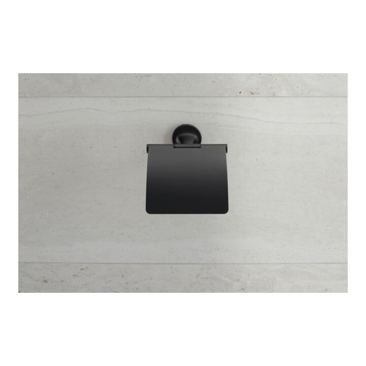 Duravit Porte-rouleau Starck T 12,5x8,3 cm, avec couvercle, noir mat