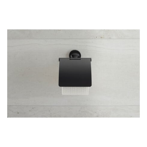 Duravit Porte-rouleau Starck T 12,5x8,3 cm, avec couvercle, noir mat