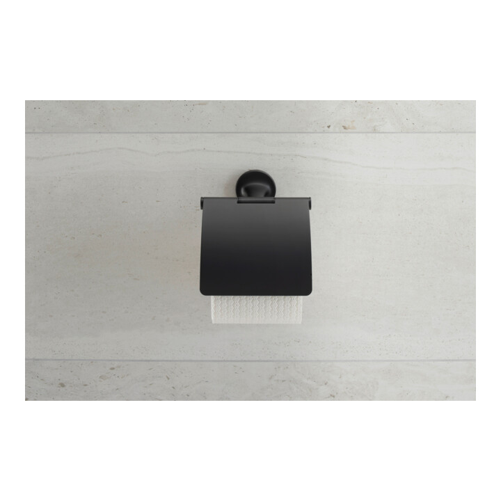 Duravit Porte-rouleau Starck T 12,5x8,3 cm, avec couvercle, noir mat