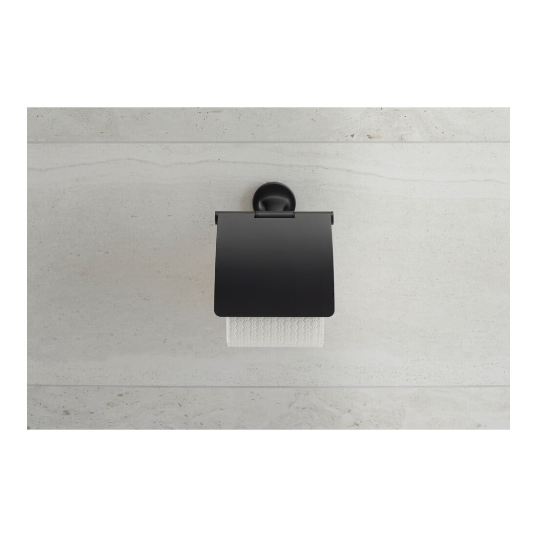 Duravit Porte-rouleau Starck T 12,5x8,3 cm, avec couvercle, noir mat