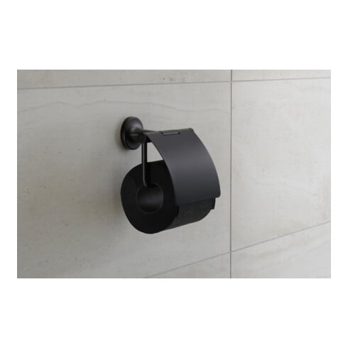 Duravit Porte-rouleau Starck T 12,5x8,3 cm, avec couvercle, noir mat