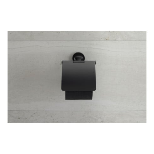 Duravit Porte-rouleau Starck T 12,5x8,3 cm, avec couvercle, noir mat