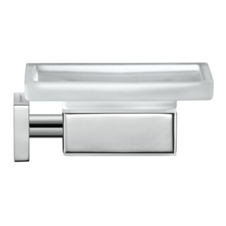 Duravit Porte-savon Karree 11,5x12,2 cm, blanc mat, support chrome