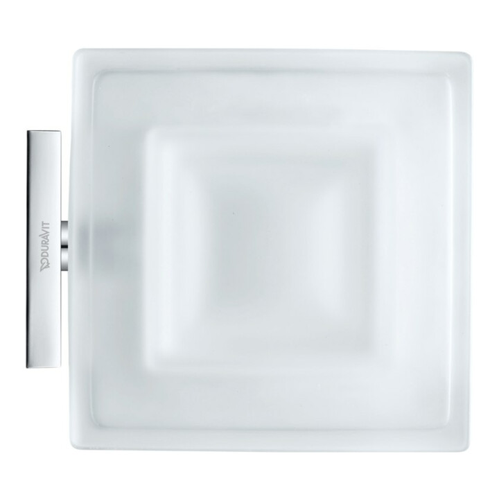 Duravit Porte-savon Karree 11,5x12,2 cm, blanc mat, support chrome