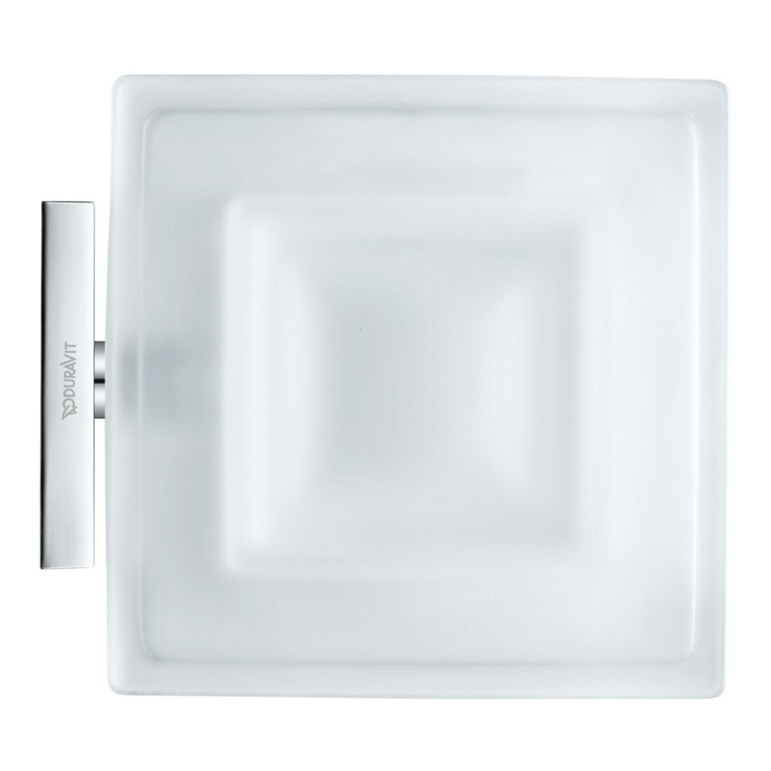 Duravit Porte-savon Karree 11,5x12,2 cm, blanc mat, support chrome