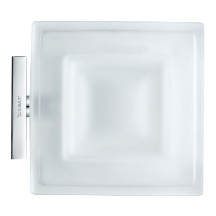 Duravit Porte-savon Karree 11,5x12,2 cm, blanc mat, support chrome