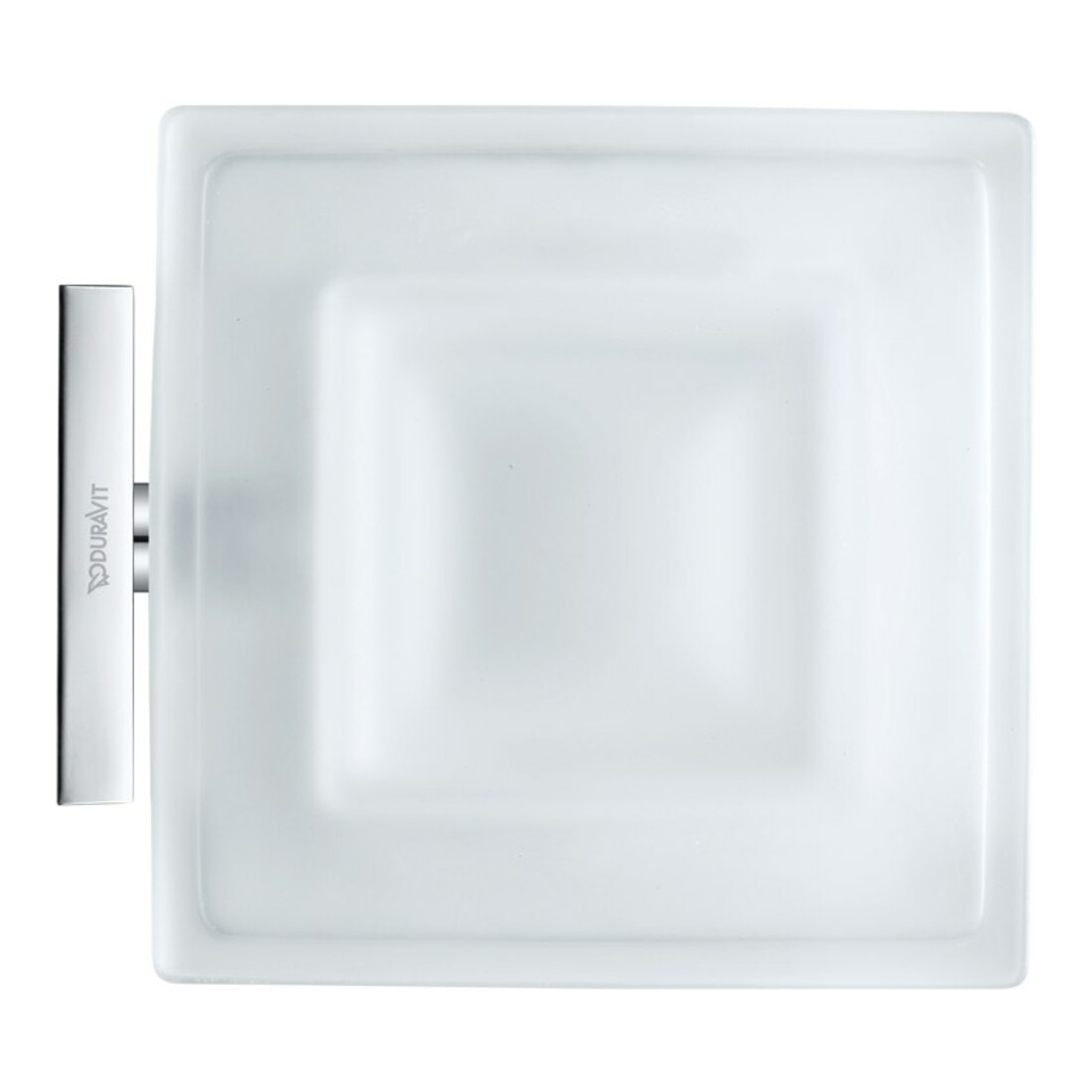 Duravit Porte-savon Karree 11,5x12,2 cm, blanc mat, support chrome