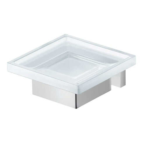 Duravit Porte-savon Karree 11,5x12,2 cm, blanc mat, support chrome