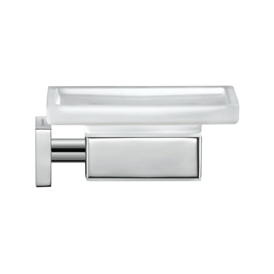 Duravit Porte-savon Karree 11,5x12,2 cm, blanc mat, support chrome