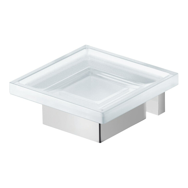 Duravit Porte-savon Karree 11,5x12,2 cm, blanc mat, support chrome