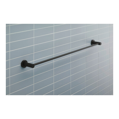 Duravit Porte-serviette D-Code 84,8x4,8x8 cm, noir mat, mural