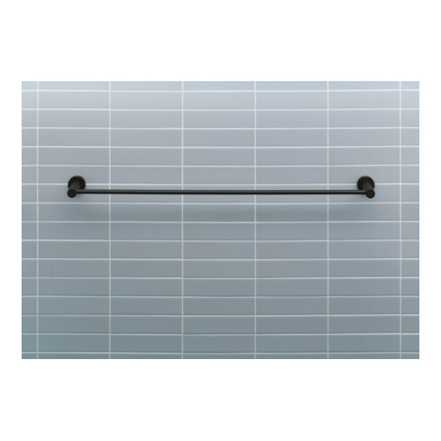 Duravit Porte-serviette D-Code 84,8x4,8x8 cm, noir mat, mural