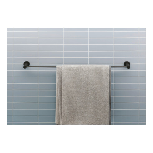 Duravit Porte-serviette D-Code 84,8x4,8x8 cm, noir mat, mural