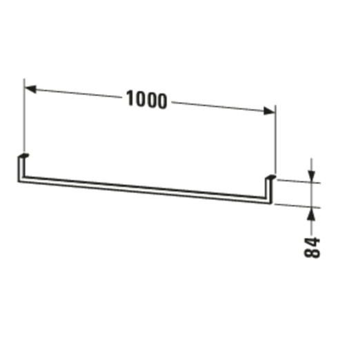 Duravit Porte-serviettes 8,4x100cm, tube carré 14mm, chrome
