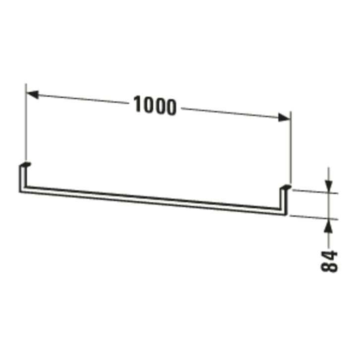 Duravit Porte-serviettes 8,4x100cm, tube carré 14mm, chrome