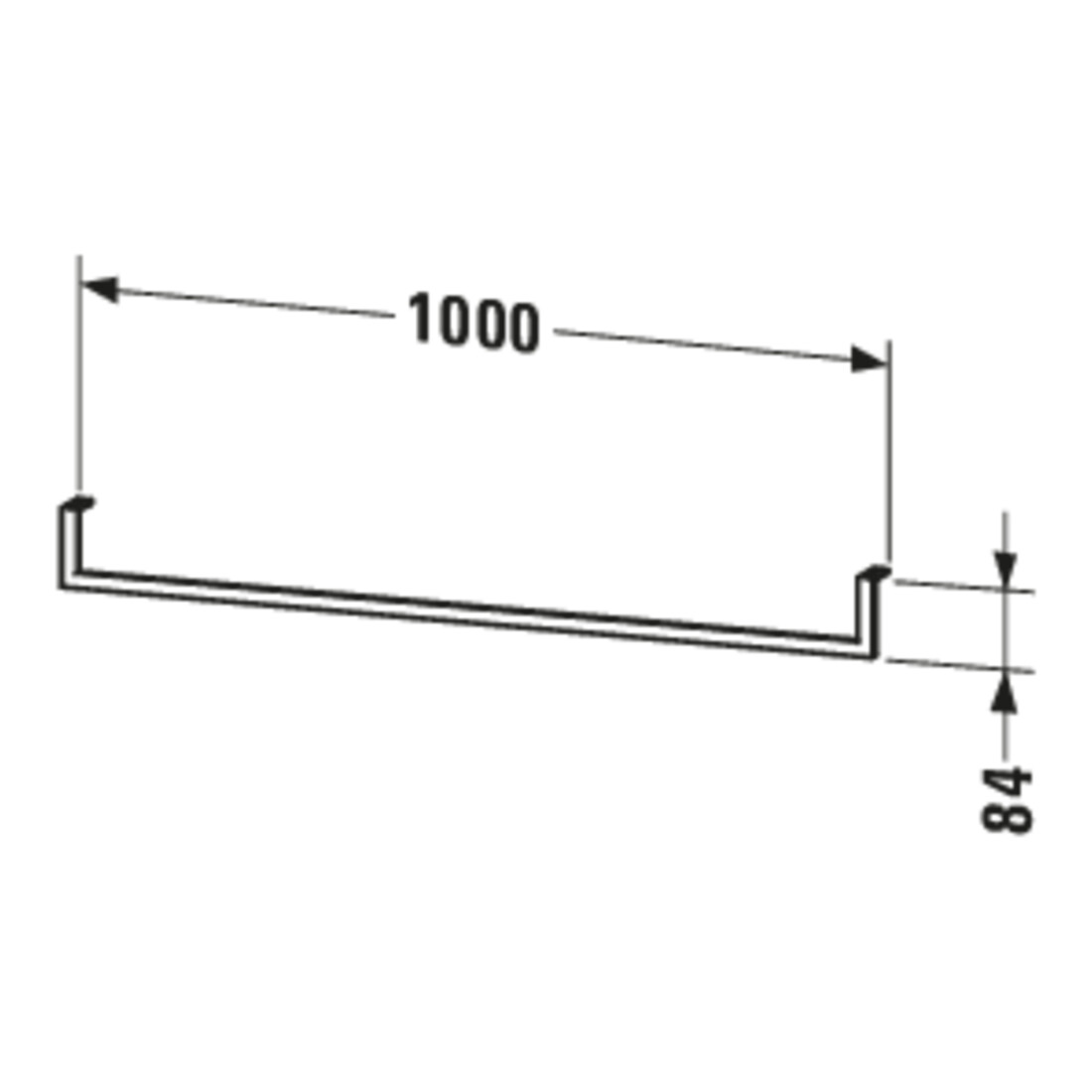 Duravit Porte-serviettes 8,4x100cm, tube carré 14mm, chrome