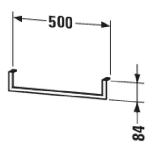 Duravit Porte-serviettes 8,4x50cm, tube carré 14mm, chrome