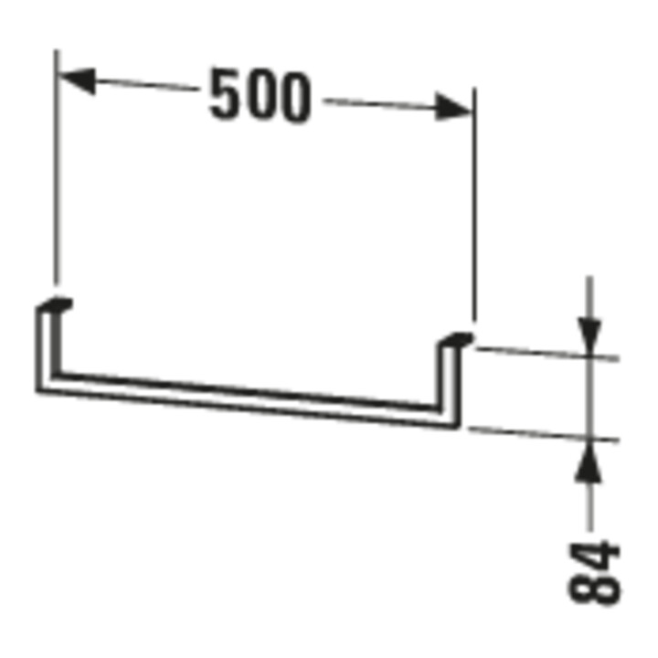 Duravit Porte-serviettes 8,4x50cm, tube carré 14mm, chrome