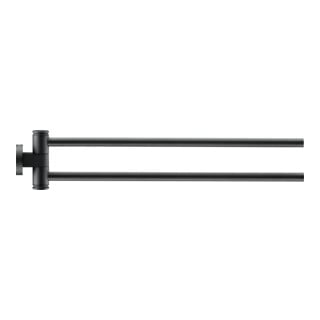 Duravit Porte-serviettes D-Code 5x9x44,7 cm, 2 bras, pivotant, noir mat
