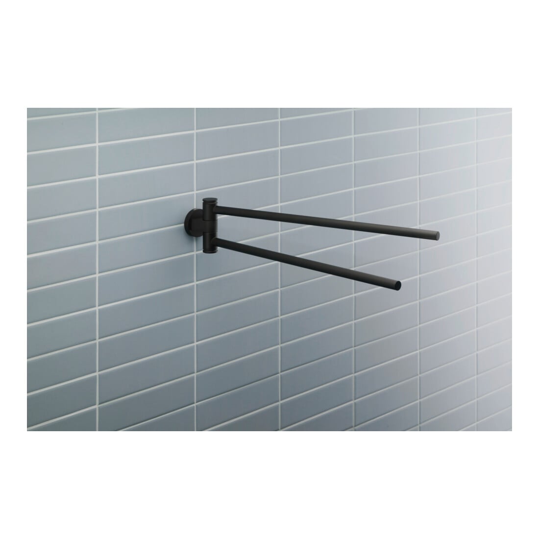 Duravit Porte-serviettes D-Code 5x9x44,7 cm, 2 bras, pivotant, noir mat