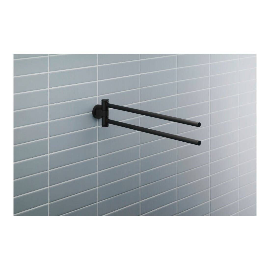 Duravit Porte-serviettes D-Code 5x9x44,7 cm, 2 bras, pivotant, noir mat