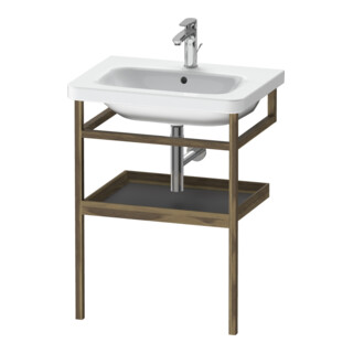 Duravit Porte-serviettes DuraStyle 59x44 cm, graphite avec noyer américain, avec tablette