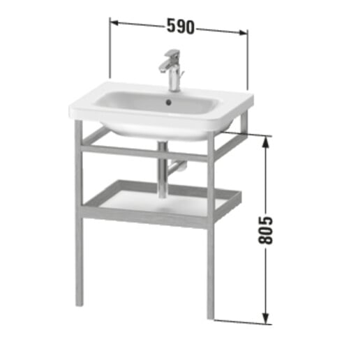 Duravit Porte-serviettes DuraStyle 59x44cm, blanc brillant/chêne massif, avec tablette