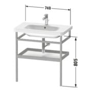 Duravit Porte-serviettes DuraStyle 74x44 cm, bas. m/Eich massif, avec tablette-3