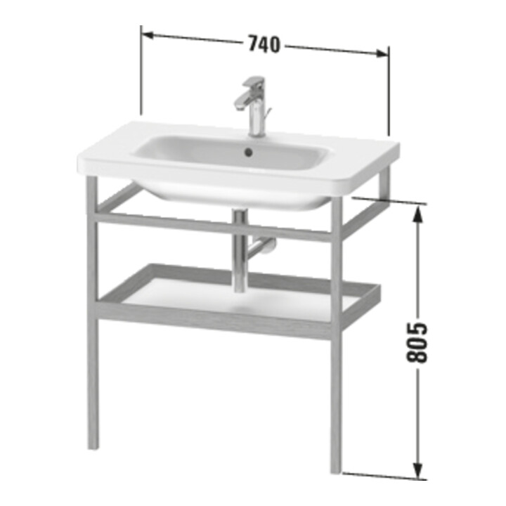 Duravit Porte-serviettes DuraStyle 74x44 cm, bas. m/Eich massif, avec tablette