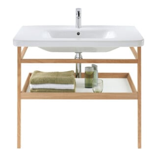 Duravit Porte-serviettes DuraStyle 94x44 cm, béton gris avec mesure chêne, avec tablette