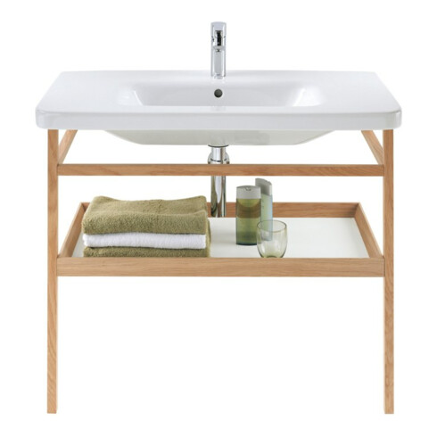 Duravit Porte-serviettes DuraStyle 94x44 cm, béton gris avec mesure chêne, avec tablette