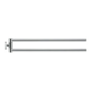 Duravit Porte-serviettes Karree 6,8x45cm, 2 bras, pivotant, chrome
