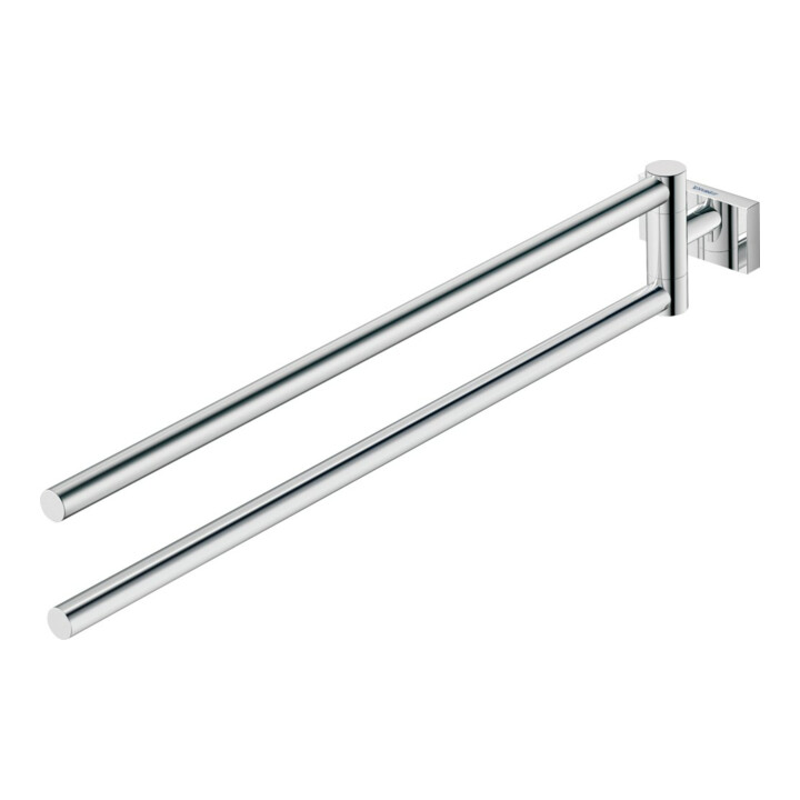 Duravit Porte-serviettes Karree 6,8x45cm, 2 bras, pivotant, chrome