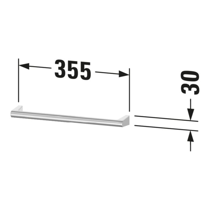 Duravit Porte-serviettes Sivida 35,5x3x7 cm, pour meuble sous lavabo, chrome