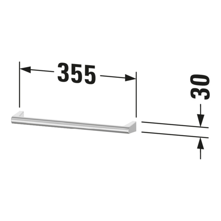 Duravit Porte-serviettes Sivida 35,5x3x7 cm, pour meuble sous-lavabo, noir