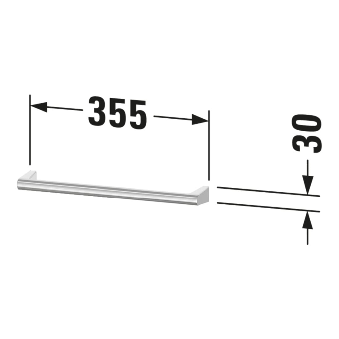Duravit Porte-serviettes Sivida 35,5x3x7 cm, pour meuble sous-lavabo, noir
