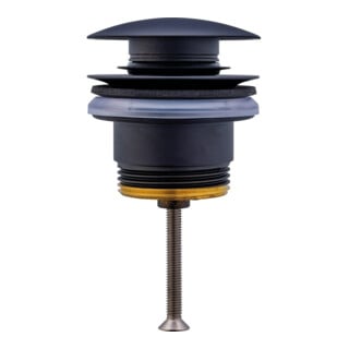 Duravit Push-Open-Vanne pour lavabos avec trop-plein, noir mat