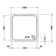 Duravit Quadrat-Duschwanne D-Code 100x100x8,5cm, Antislip, weiß-2