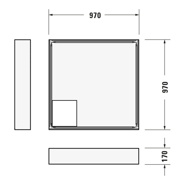 Duravit Quadrat-Duschwanne D-Code 100x100x8,5cm, Antislip, weiß