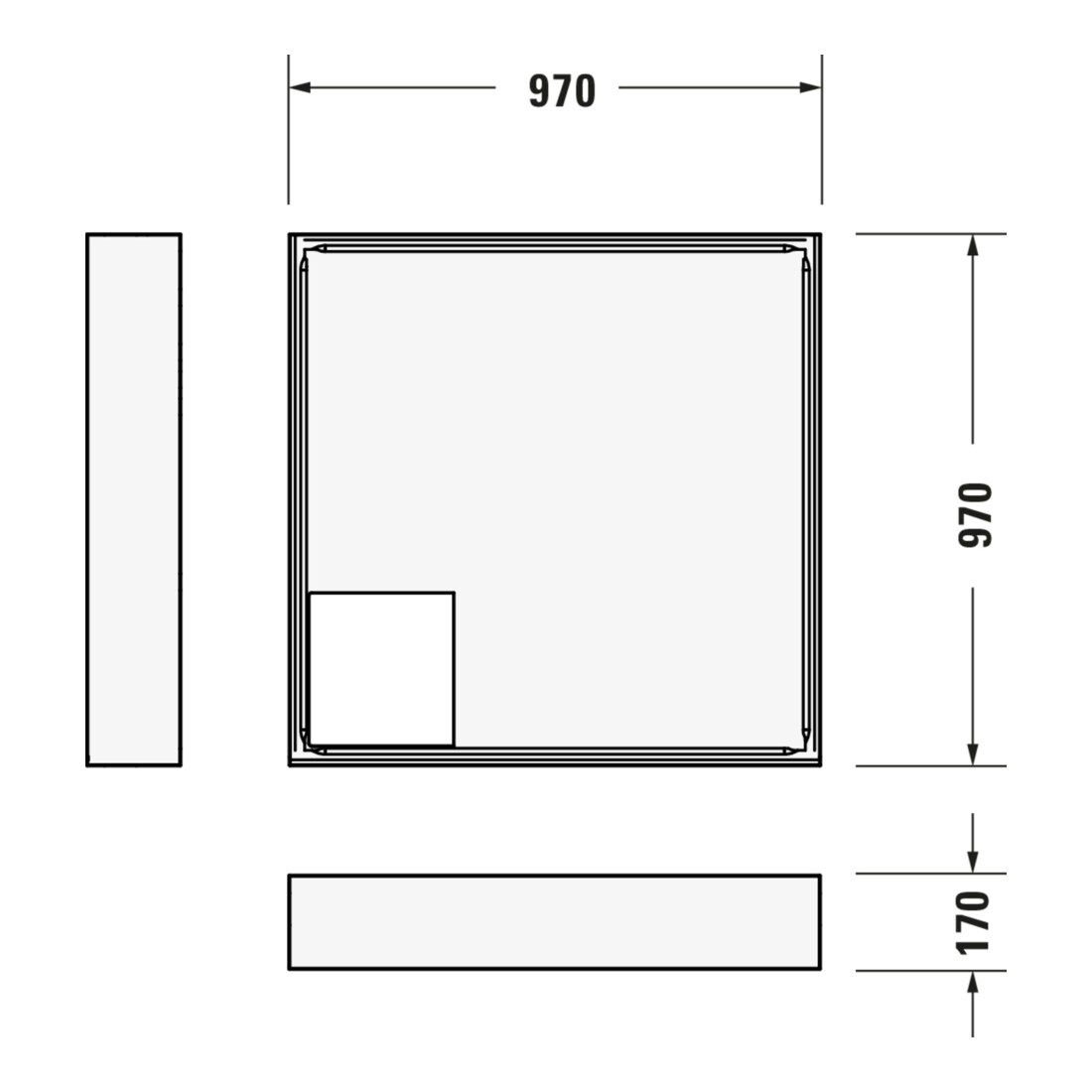 Duravit Quadrat-Duschwanne D-Code 100x100x8,5cm, Antislip, weiß