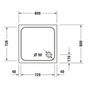 Duravit Quadrat-Duschwanne D-Code 80x80x8,5cm, Antislip, weiß-4