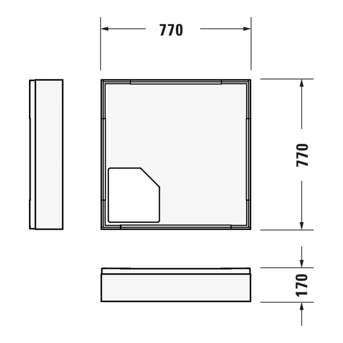 Duravit Quadrat-Duschwanne D-Code 80x80x8,5cm, weiß